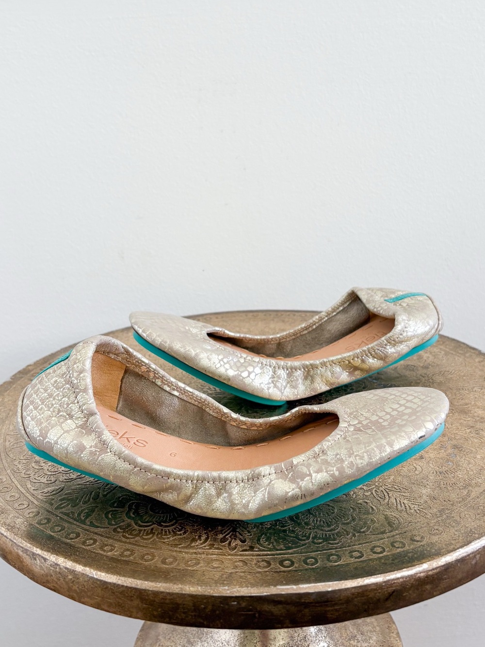 Tieks Romantic Blush Metallic Ballet Flats Snake 6